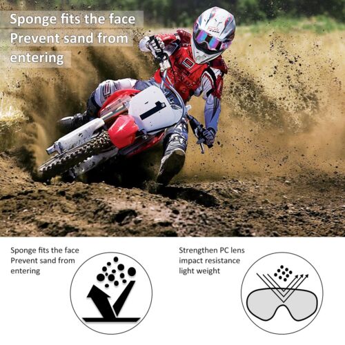 ATV Goggles Dirt Bike Goggles Motorcycle Goggles for Men Women Motocorss Ridi... - Picture 3 of 7