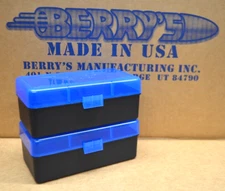 2 x AA Battery Plastic Storage Box Bin Container HOLDS 50 BATTERIES BLUE COLOR