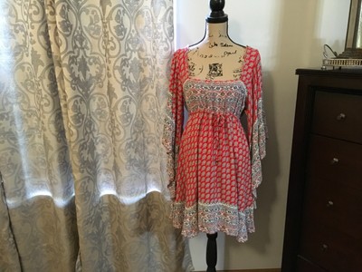 blue floral boho dress