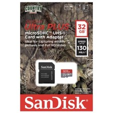 Sandisk Ultra Plus 32 GB 130 MB/s Memory SD Card Game Camera