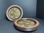 Vintage Mikasa Majorca Daisies Set of 4 Dinner Plates E-3001 MCM Brown Stoneware