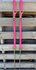 Auscoat PVC Tube Stall Ties (Pr)  Ring&Clip (solid brass) & Chain (brass plated)
