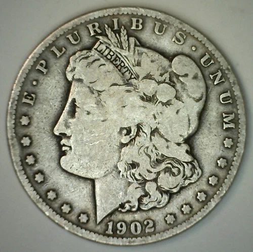 1902 S Morgan Silver Dollar Fine US Type Coin Circulated Damaged $1 SanFrancisco