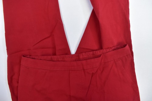 Isaac Mizrahi Live Womens Solid Red Stretch Waist Flat Front Pull On Pants 10 - Picture 12 of 12