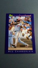 WES CHAMBERLAIN 1992 CLASSIC BLUE BORDER BASEBALL CARD # 63 A9194