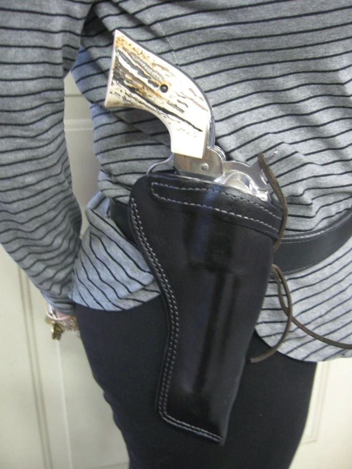 Funda revólver de cuero AZULA lado fuerte acción única para... Elige pistola modelo B Foto 3 de 4