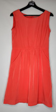 Gap Coral Dress Size 6 Solid Pockets Sleeveless Polyester A-Line Round Neck