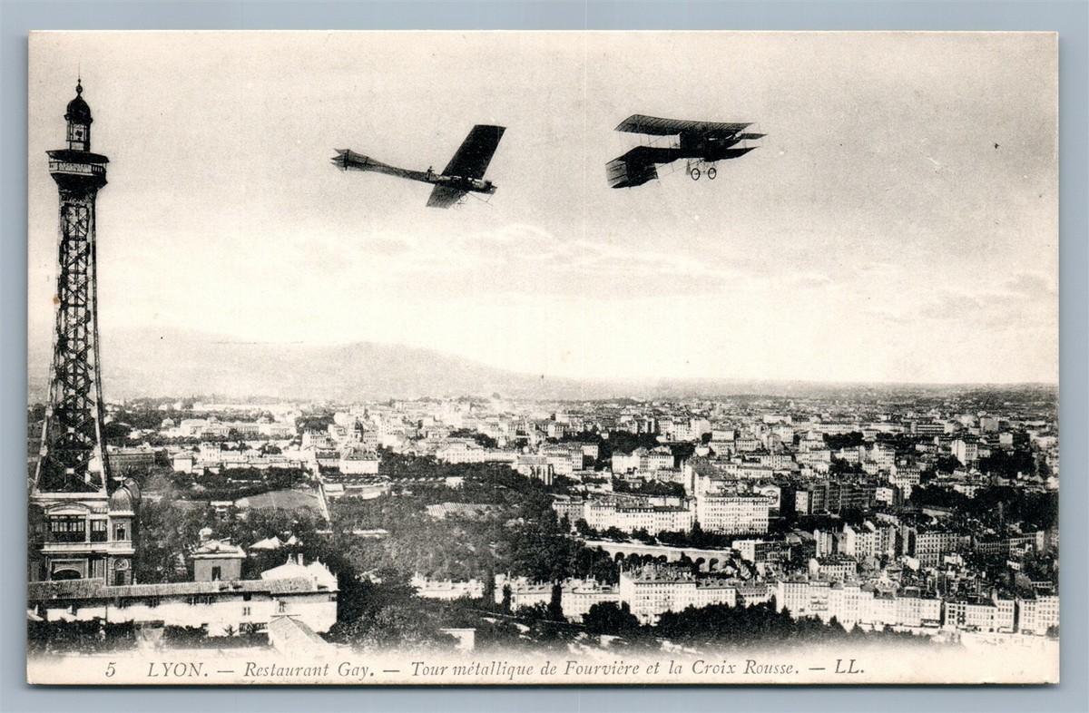 LYON RESTAURANT GAY FRANCE AIRPLANES ANTIQUE POSTCARD | eBay