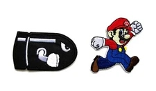 Mario Brothers Bullet Bill Embroidered Sew/Iron on Patch Nintendo Super Bros