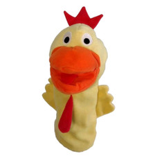Ikea Hand Puppet Yellow Chicken Rooster Duck Klappar Lantlig 10" Soft Cloth Toy