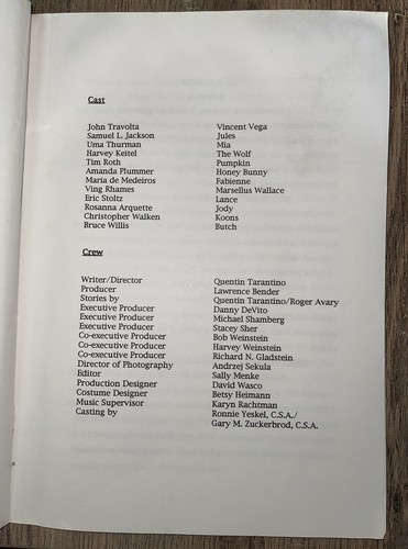 Pulp Fiction 1994 UK Pre Release Press Brochure By Miramax - Picture 3 of 10