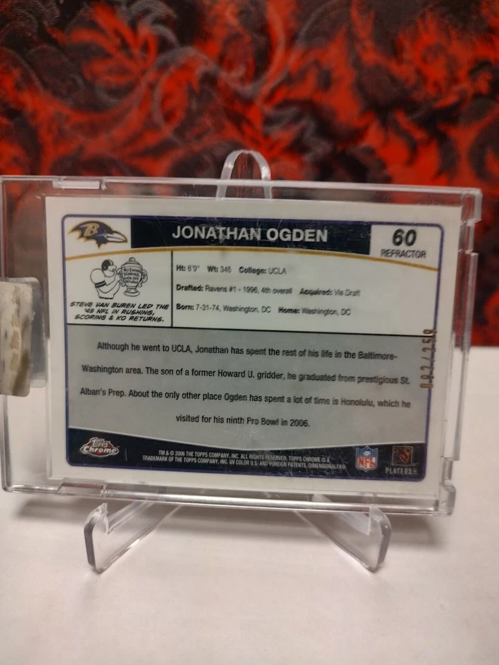 Jonathan Ogden 2006 Topps Chrome Refractor #60 092/259 HOF - Image 2 of 2