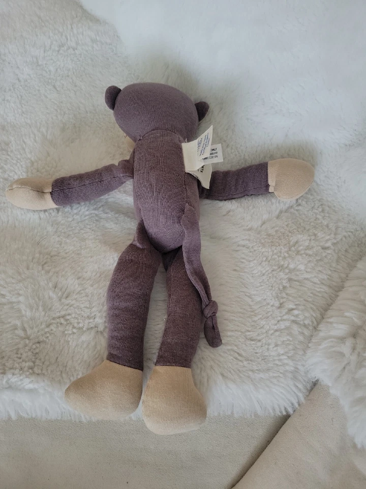 "Juguete para bebé Under the Nile mono raspado Egipto algodón orgánico peluche marrón 10""" Foto 4 de 4