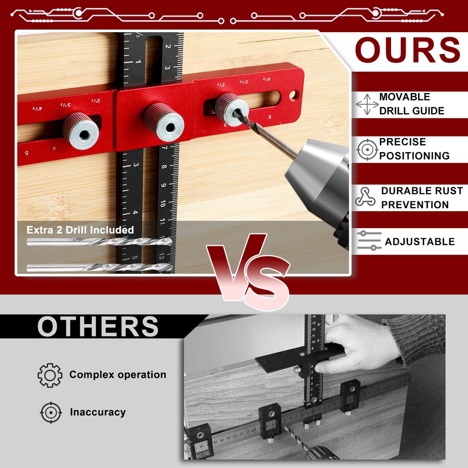 Hardware Jig Handle Drill Guide Precise Drawer Pull Punch