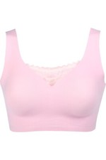 Rhonda Shear Body Bra with Lace Inset Pink