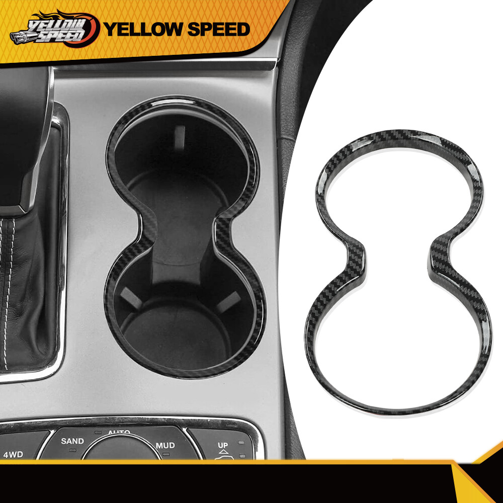 Carbon Fiber Cup Holder Trim For Jeep Grand Cherokee 2011-2021 - Easy Stick-On Cover 8 thumbnail image