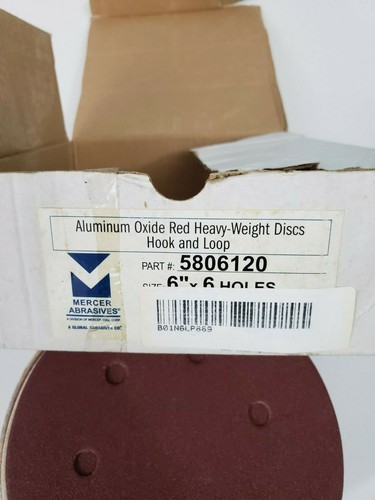 Mercer Industries Óxido de Aluminio, 6" x 6 Agujeros para Polvo, Grano 120E, Paquete de 49 - Imagen 4 de 4
