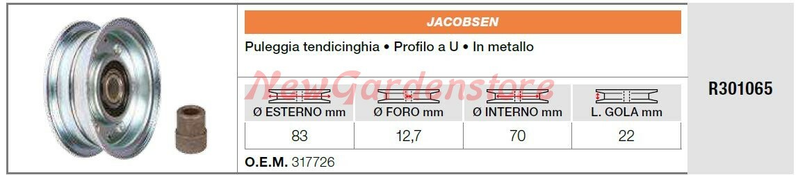 Puleggia tendicinghia JACOBSEN trattorino rasaerba tagliaerba R301065