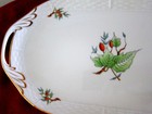 VINTAGE LARGE 19" LONG WITH HAND PAINTED FLOWERS TRAY HEREND? — photo 3