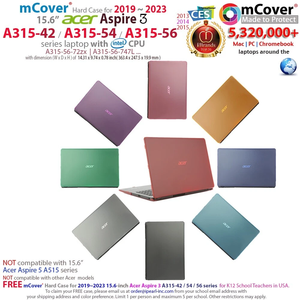 NEW mCover® Case for 15.6" Acer Aspire 3 A315-42/54/56 series ( Intel  CPU) PC