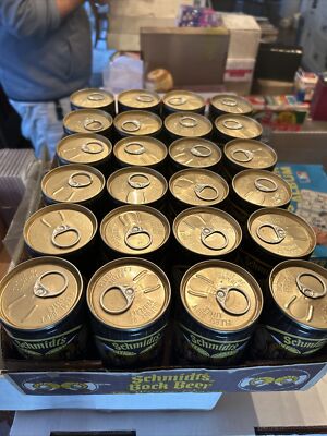 FULL CASE OF SCHMIDTS BOCK BEER Steel Unused Pull Tab EMPTY Beer Can
