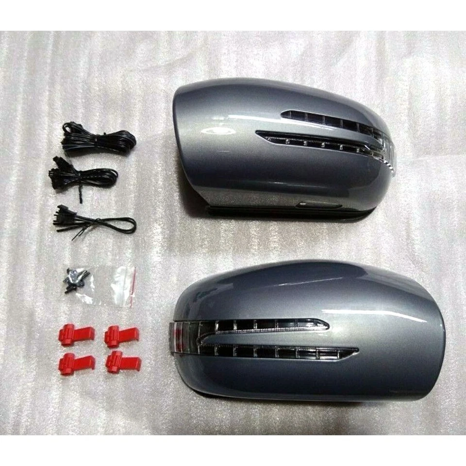 Unpainted Fit For Mercedes Benz W211 4D 5D Side Mirror Cover With LED 02-05 E320 Foto 2 de 4