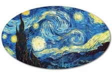 Starry Night Painting Oval Car Vinyl Sticker - SELECT SIZE