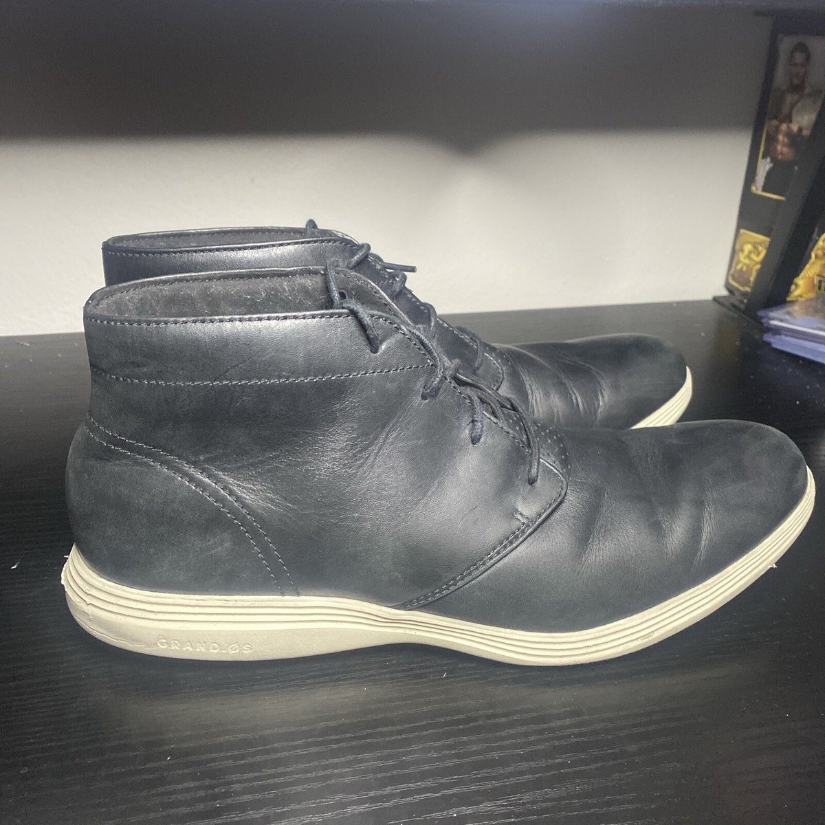 Cole Haan Men\'s Black Grand Tour Chukka Leather Boots (C31366) - Size 10.5 Cole Haan Grand Tour Chukka Boots Mens 12 Black Leather  main image 2