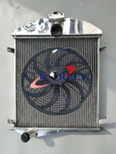 FOR Ford Model A 1928 1929 28 29 Aluminum Alloy Radiator W/Cap + Cooling Fan