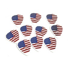 Pickboy Guitar Picks 10 Pack Celltex American Flag USA Picks .75mm