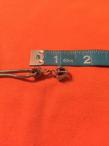 Silver Dangling Drop Handcrafted Mini Crown Pend. Silver Rope Chain Necklace 22" - Picture 9 of 11