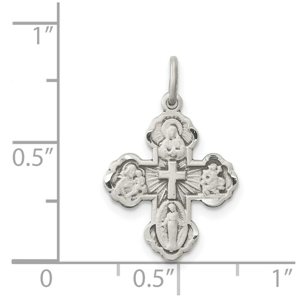 Sterling Silver 925 Antiqued 4-way Medal Cross Charm Pendant | eBay