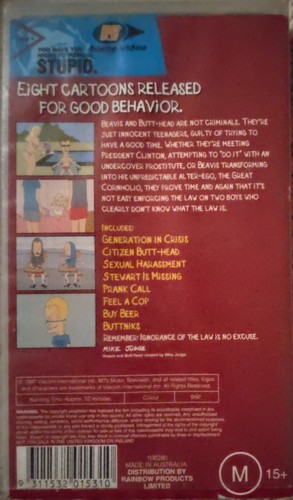 BEAVIS AND BUTTHEAD LAW ABIDING CITZENS VINTAGE VHS 1997 EX RENTAL VERY RARE - Picture 2 of 3