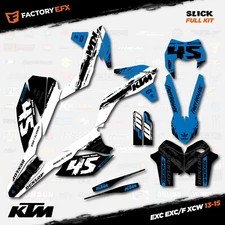 White & Blue Slick Graphics Kit fits KTM 13-16 EXC EXC/F XCW 125 250 300 450