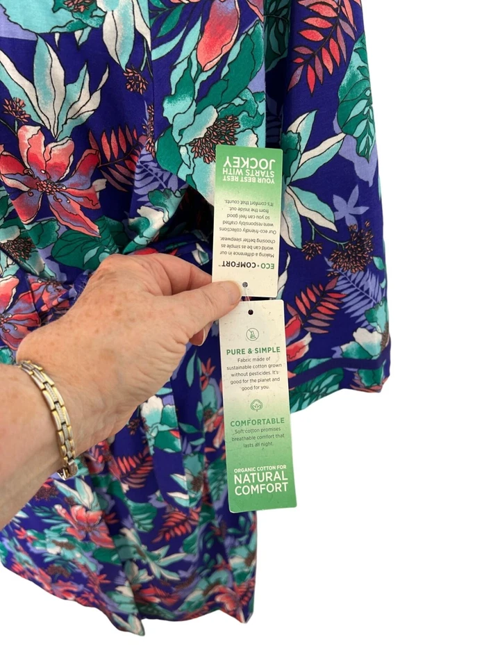 Jockey Womens XL Organic Cotton Floral Robe Eco-Comfort NWT E514 - Image 4 of 4