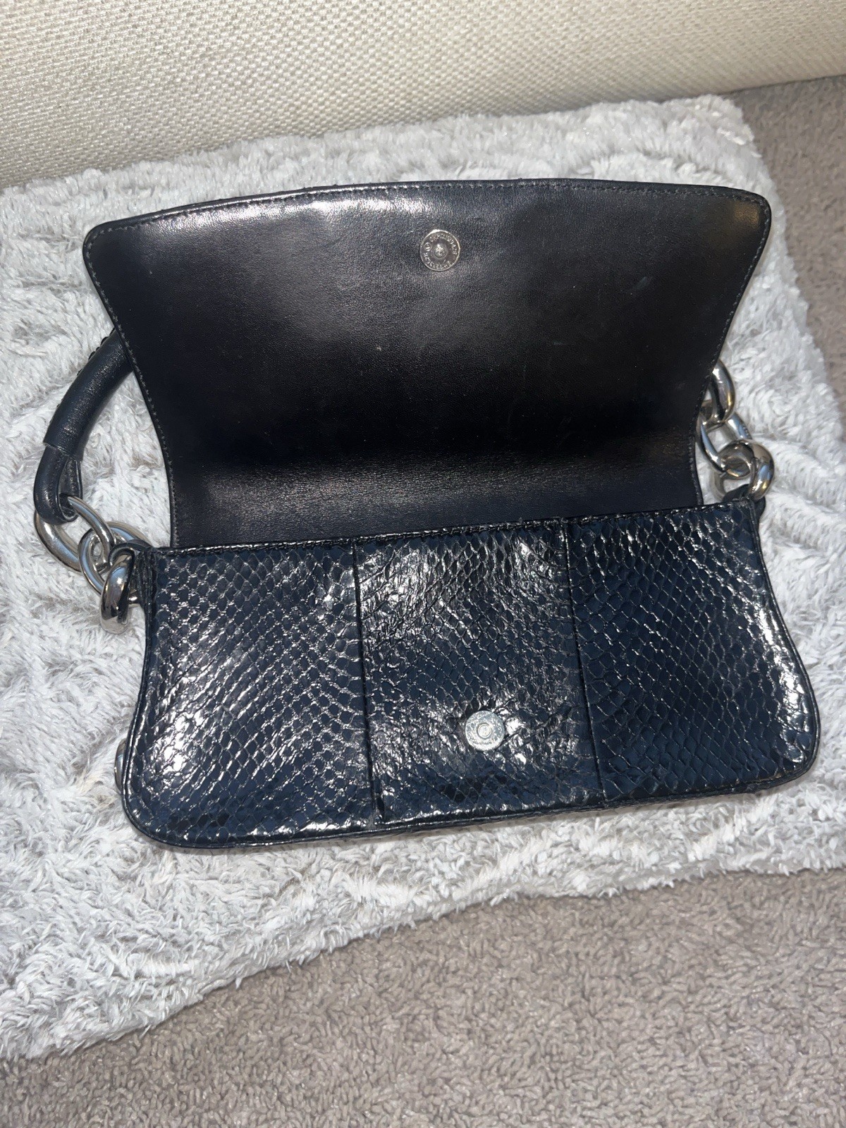 Escada Black Python Embossed Leather Mini Shoulde… - image 2