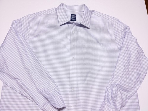 BROOKS BROTHERS Long Sleeve Non Iron Stretch Dress Shirt Blue White ~ 18 36/37 - Picture 6 of 9