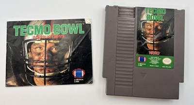 Tecmo Bowl NES 1989 Cartridge Manual Tested Working Cracked Case Nintendo Tecmo
