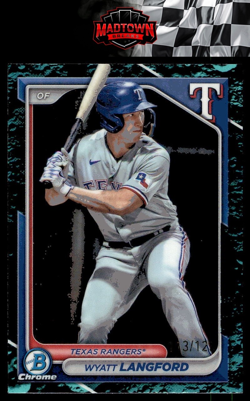 2024 Bowman #BCP-64 Wyatt Langford Chrome Prospects Aqua Lunar Refractors #/125