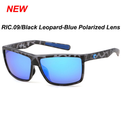 Costa Del Mar Tuna Alley Matte EarthBlack Leopard-BluePolarizedLens Sunglasses