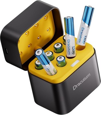 Lithium AAA Akkus 8er Pack mit Ladebox 1300 mWh wiederaufladbar Micro Akku Set