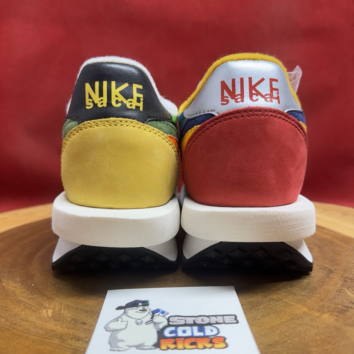 Nike Sacai LDWaffle Size 5.5 Green Gusto Orange Varsity Blue