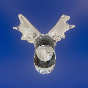 Vintage Glass Moose Head  Figurine 