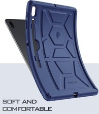 For Galaxy Tab S7 FE / Tab S7 Plus Case Shockproof Silicone Cover Navy Blue