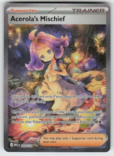 Acerola's Mischief 183/132 Mega Evolution Pokemon Holo NM