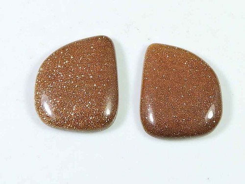 27.90Cts. Lab Created Sunstone (17mm X 21mm each) Cabochon Match Pair - Picture 3 of 9