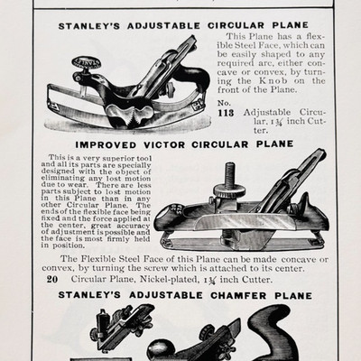 1900 Stanley Tools Adjustable Circular Plane Advertisement Victorian F17F