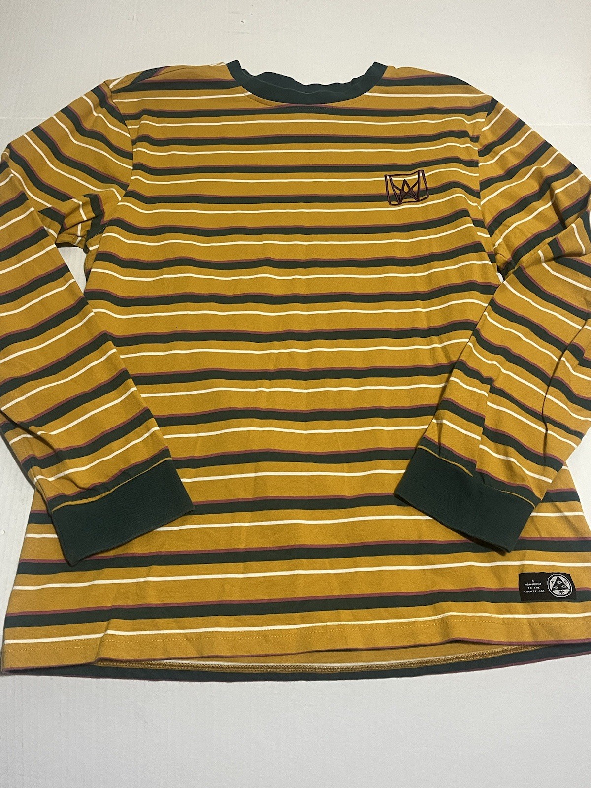 Welcome Skateboard Long Sleeve Striped T Shirt Large 90s Gru