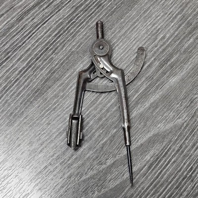 Vintage E. Faber USA Technical Drawing Compass Metal Drafting Tool Compass