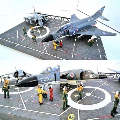 1:72 Harrier & F4 Phantom Royal Navy Carrier Deck Diorama gebaut & bemalt
